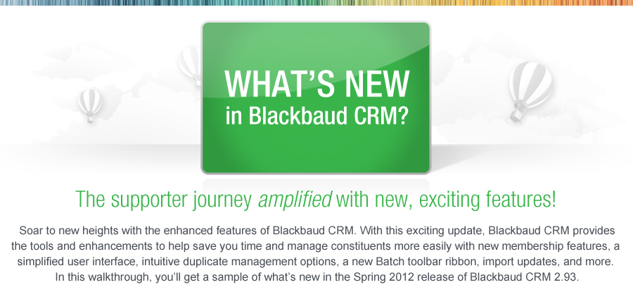 What's new in Blackbaud CRM Spring 2012