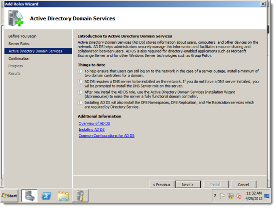 active directory domain services not available printer