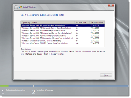 Install Windows Server 2008 R2